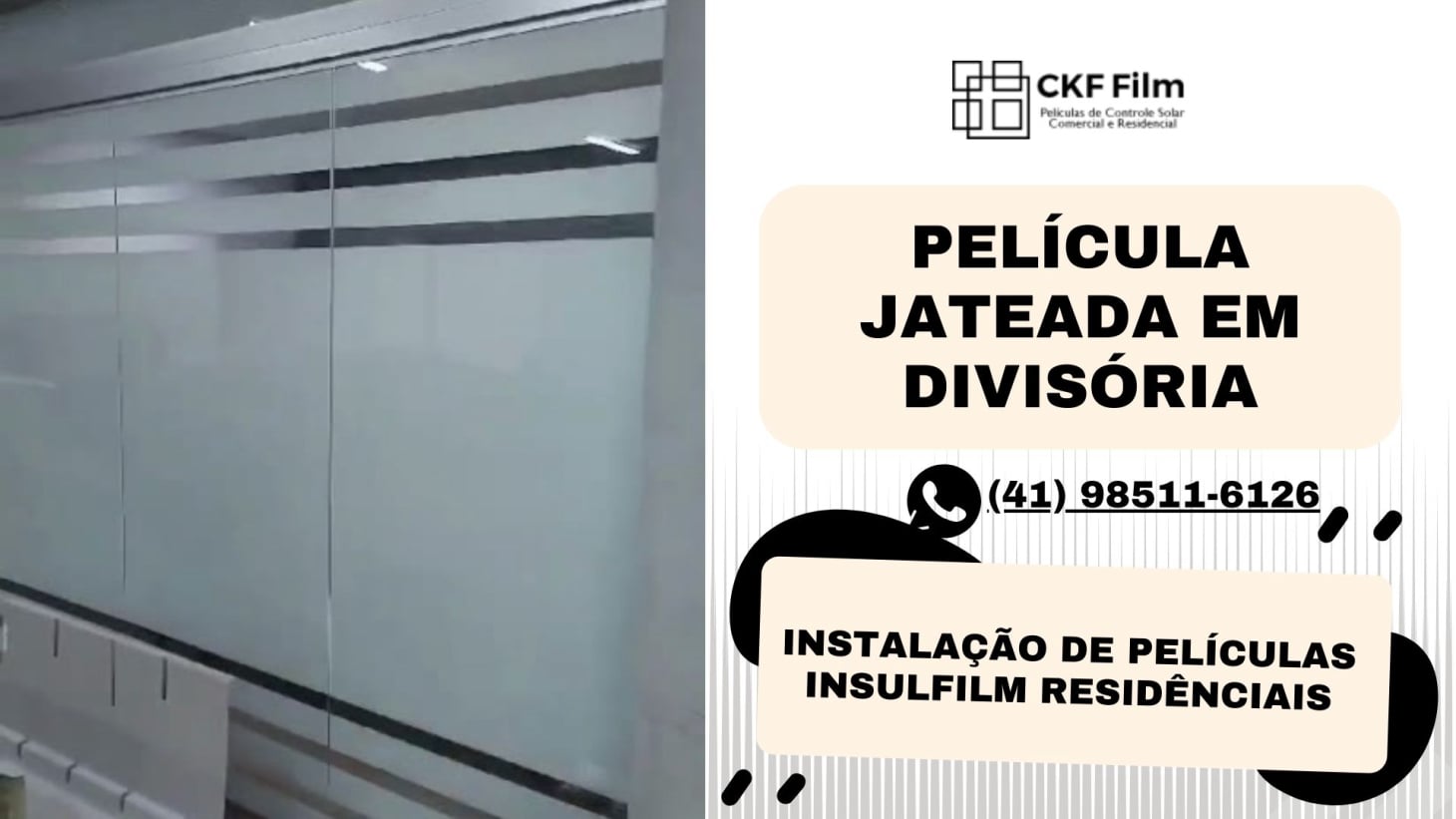 Película Jateada em Divisória: Toque de Elegância com Recortes Decorativos | CKF Films Curitiba